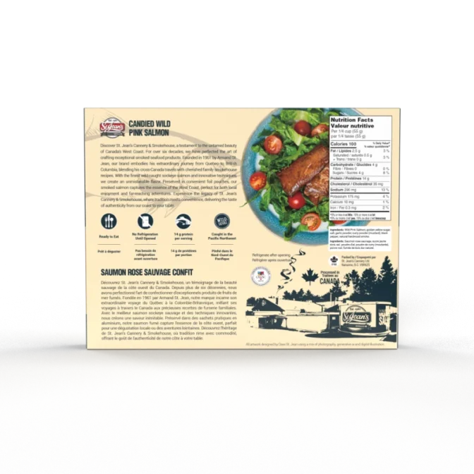 Candied Pink Salmon in westcoast gift box - back-Current View