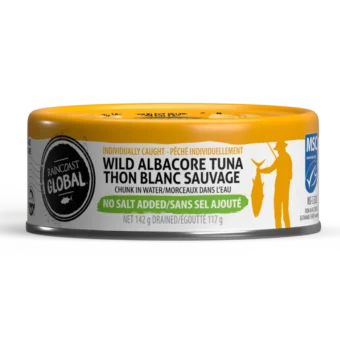 Raincoast Global Albacore Tuna Chunk in Water - No Salt Added | Case of 24